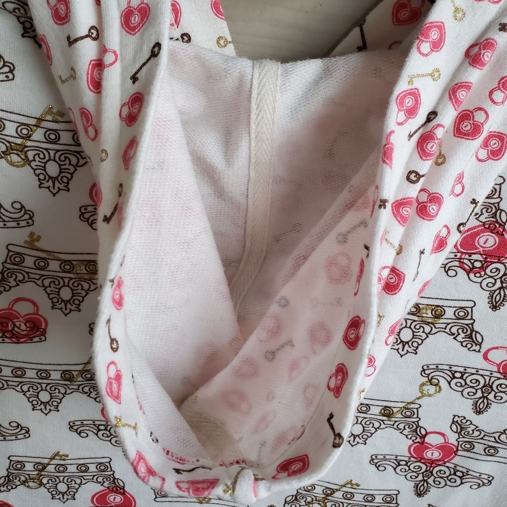 LIMITED TOO Cute Pastel Cream Pink Lockheart Kawaii Princess Graphic Hoodie - Picture 14 of 15